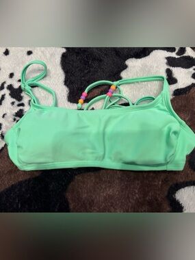 Wild Fable  Green Bikini Top with beads